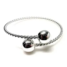 Pulsera brazalete plata Ley 925m tonisa bolas [AB0949]