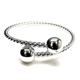 Pulsera brazalete plata Ley 925m tonisa bolas 12mm. [AB0951]