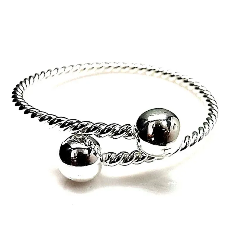 Pulsera brazalete plata Ley 925m tonisa bolas 12mm. [AB0951]