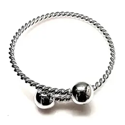 Pulsera brazalete plata Ley 925m tonisa bolas 12mm. [AB0951]