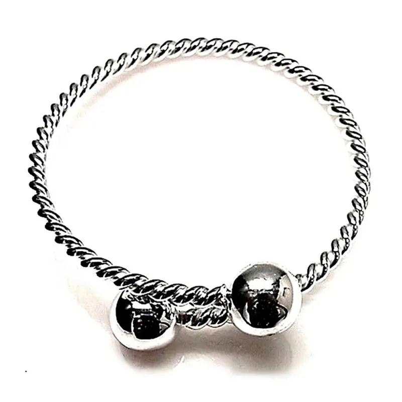 Pulsera brazalete plata Ley 925m tonisa bolas 12mm. [AB0951]