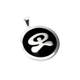 Colgante plata Ley 925m Indalo negro grande cerco 40mm. [AB1072]