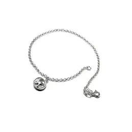 Tobillera plata Ley 925m Indalo cadena rolo [AB1092]