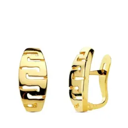 Pendientes oro 18k greca 13mm. [AB1771]