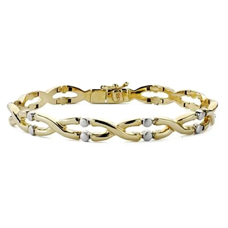 Pulsera oro 18k bicolor 19cm [AB1789]