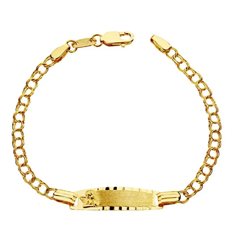 Esclava oro 18k húngara detalle angel chapa 14cm.  [AB1794]
