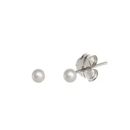 Pendientes plata Ley 925m perla sintética 4mm. [AB1120]
