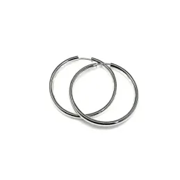 Pendientes plata Ley 925m aro gordo liso 35mm. [AB1144]