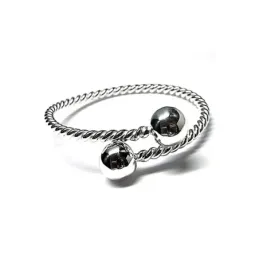 Pulsera plata Ley 925m tonisa hilo grueso 60mm. bola 14mm. [AB1152]
