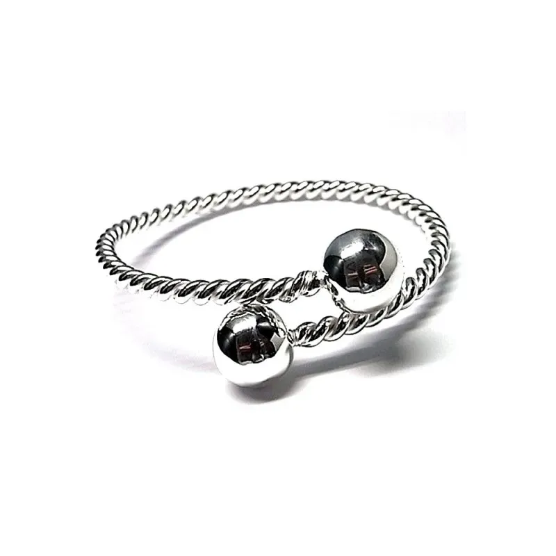 Pulsera plata Ley 925m tonisa hilo grueso 60mm. bola 14mm. [AB1152]