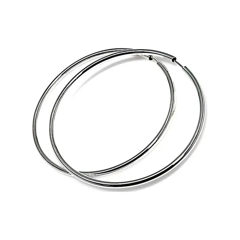 Pendientes plata Ley 925m aro liso gordo 65mm. [AB1155]