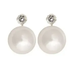 Pendientes plata Ley 925m garrita perla 18mm. [AB1175]