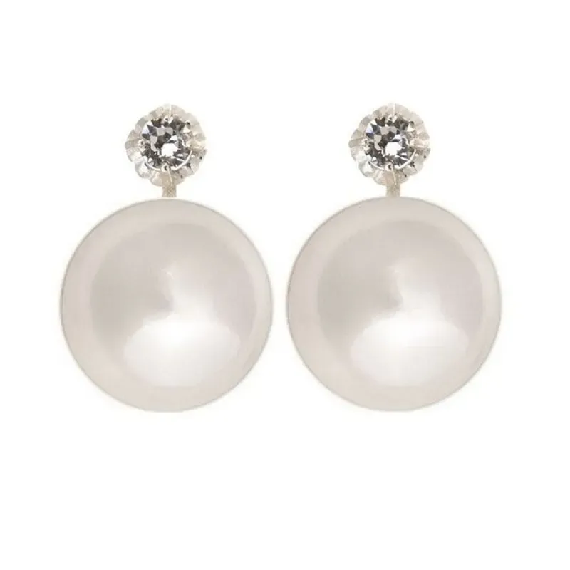 Pendientes plata Ley 925m garrita perla 18mm. [AB1175]