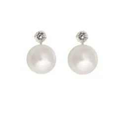 Pendientes plata Ley 925m garrita perla 10mm. [AB1184]