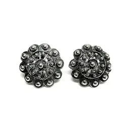 Pendientes plata Ley 925m charro oxidado grande 25mm. [AB1188]