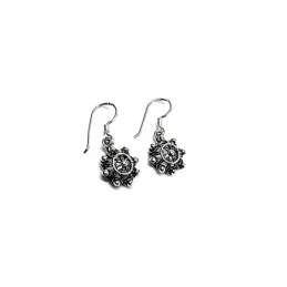 Pendientes plata Ley 925m largos charro oxidado pequeño [AB1319]