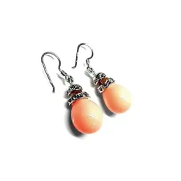 Pendientes plata Ley 925m largos piel ángel [AB1342]