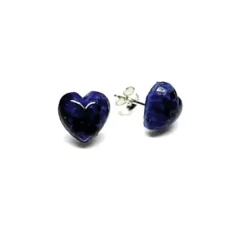 Pendientes plata Ley 925m corazón piedra azul [AB1343]