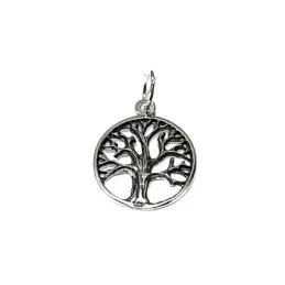 Colgante plata Ley 925m árbol vida oxidado 18mm [AB1359]