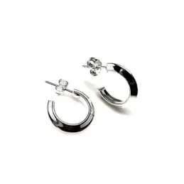 Pendientes plata Ley 925m aro liso presión [AB1404]