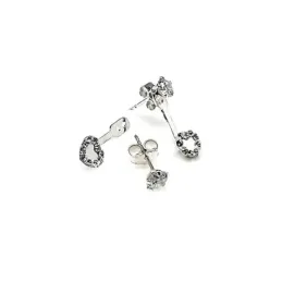 Pendientes plata Ley 925m ear jacket corazón circonita [AB1516]