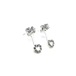 Pendientes plata Ley 925m ear jacket corazón circonita [AB1516]