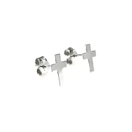 Pendientes plata Ley 925m cruz 9mm. [AB1523]