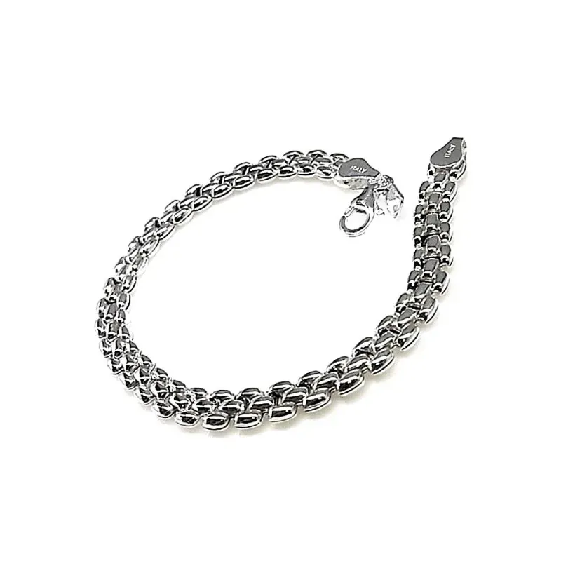 Pulsera plata Ley 925m 19cm. panther lisa [AB1560]