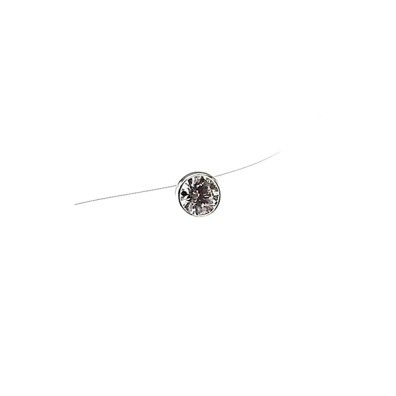 Gargantilla plata Ley 925m hilo sedal 41cm. chatón 4mm. [AB1608]