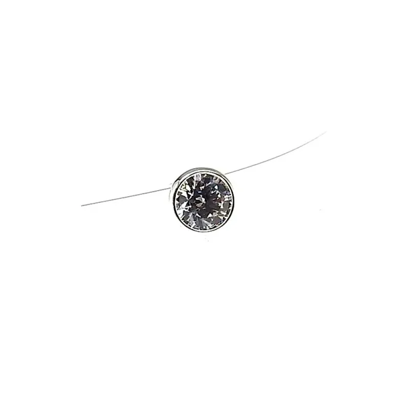 Gargantilla plata Ley 925m hilo sedal 41cm. chatón 6mm. [AB1610]