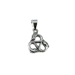 Colgante plata Ley 925m amuleto serpientes 13mm. [AB1626]
