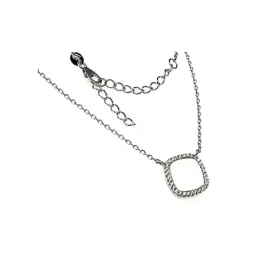 Gargantilla plata Ley 925m cuadrado 13mm. circonitas nácar [AB1665]
