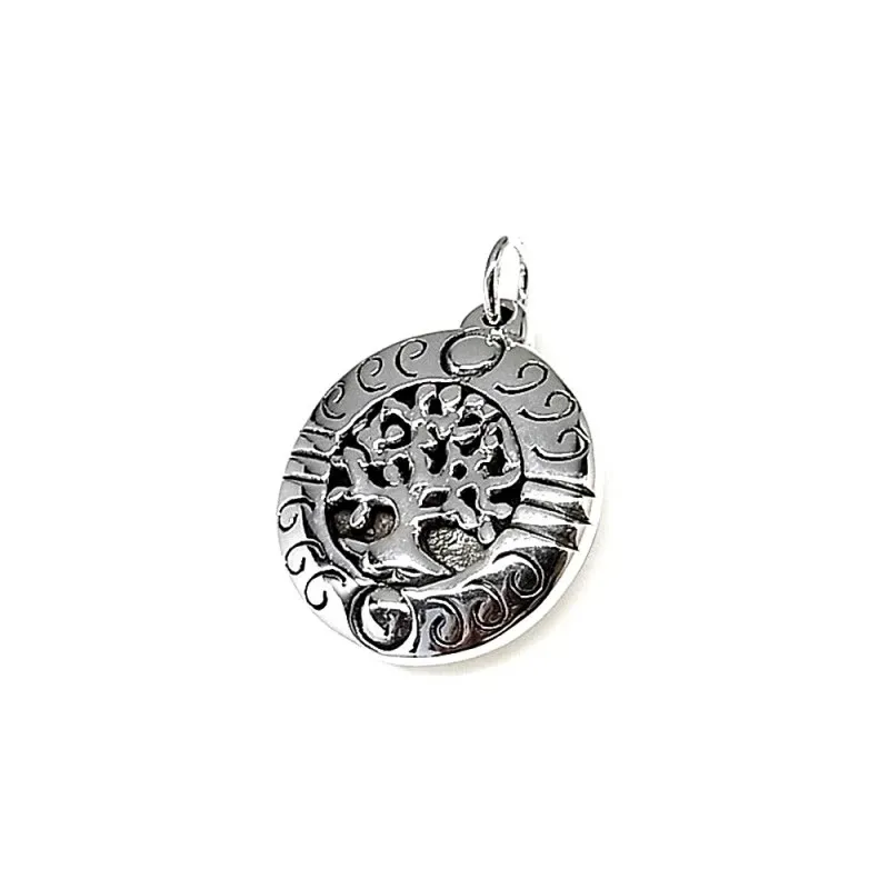 Colgante plata Ley 925m árbol vida 28mm. [AB1719]