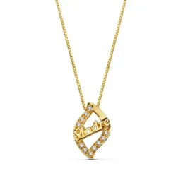 Colgante oro 18k MADRE circonitas cadena 44cm. [AB2307]