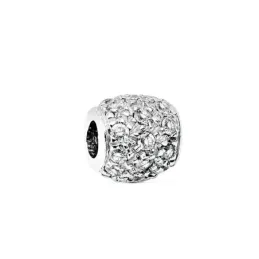 Colgante oro blanco 18k bola 8mm. multipiedra [AB2341]