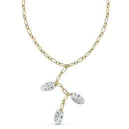 Gargantilla oro 18k bicolor hueca 42cm. [AB2359]