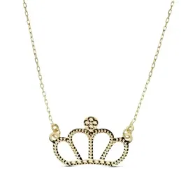 Colgante gargantilla oro 18k corona 12x8mm. cadena 45cm. [AB2365]