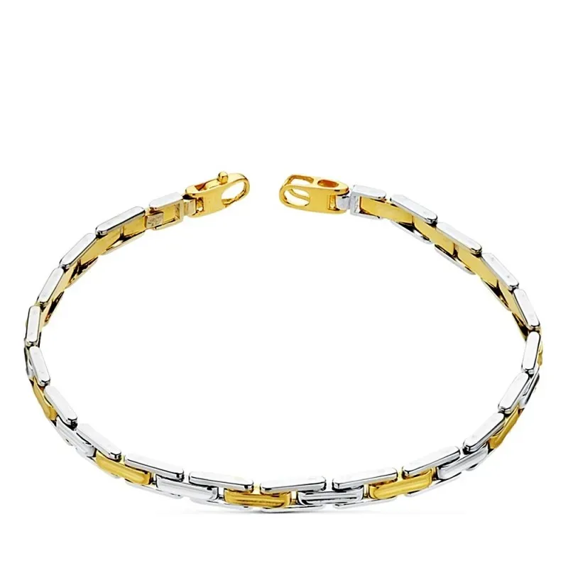 Pulsera oro 18k bicolor 21.5cm. panter elegante [AB2399]
