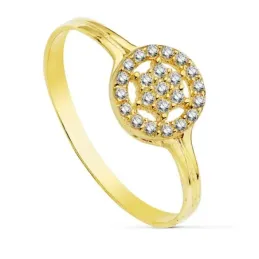Sortija oro 18k primera comunión 8mm. circonitas [AB2435]
