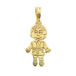 Colgante oro 18k niño tallado 17x11mm.  [AB2454]