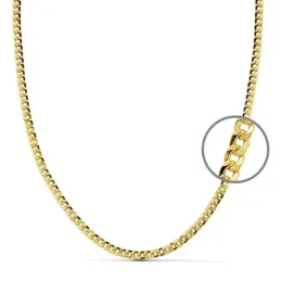 Cadena oro 9k hueca barbada 60cm.  3mm. 5.25gr. [AB2464]