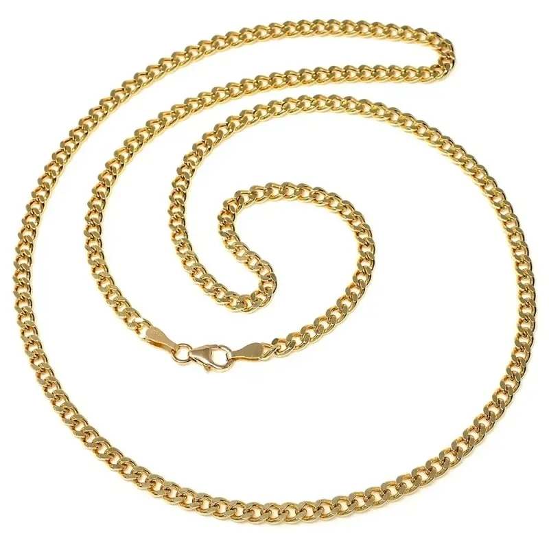 Cadena oro 9k hueca barbada 50cm. 3mm. 4.5gr. [AB2465]