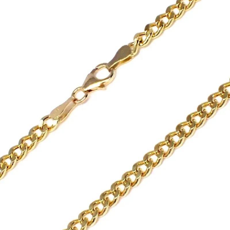 Cadena oro 9k hueca barbada 50cm. 3mm. 4.5gr. [AB2465]