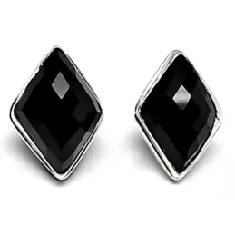 Pendientes plata ley 925m triangular piedra ónix [AB2524]