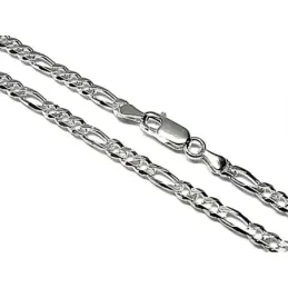 Cadena plata ley 925m 60cm. alternada 3x1 hilo 1.00mm. [AB2550]