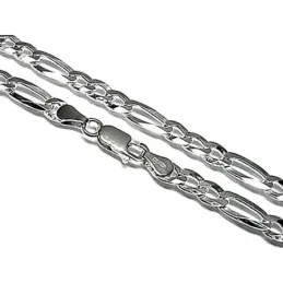 Cadena plata ley 925m 60cm. alternada 3x1 hilo 1.20mm. [AB2577]