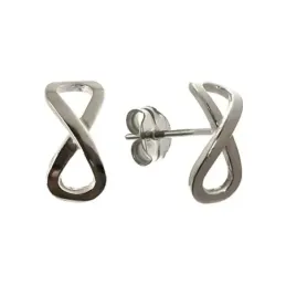 Pendientes plata ley 925m infinito liso 13mm. [AB2612]