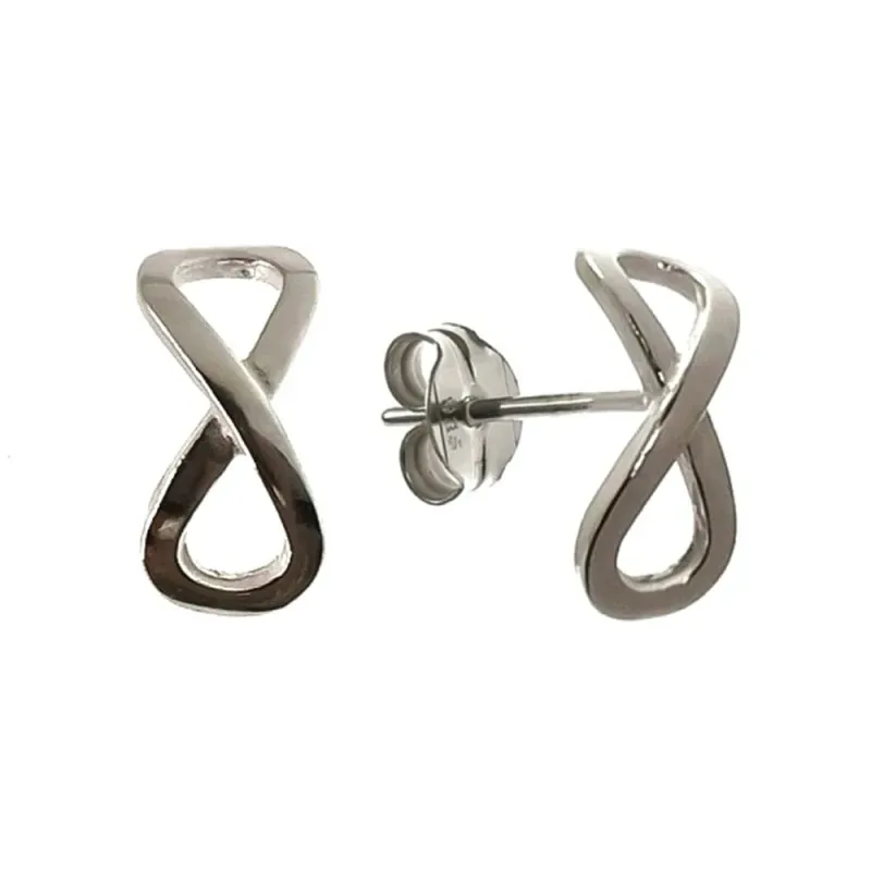 Pendientes plata ley 925m infinito liso 13mm. [AB2612]