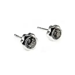 Pendientes plata ley 925m chatón 4mm. flor [AB2663]