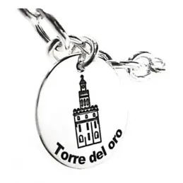 Pulsera plata ley 925m 19cm. discos 15mm. motivos Sevilla [AB2693]